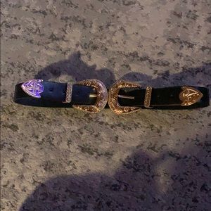 PLT western double buckle belt